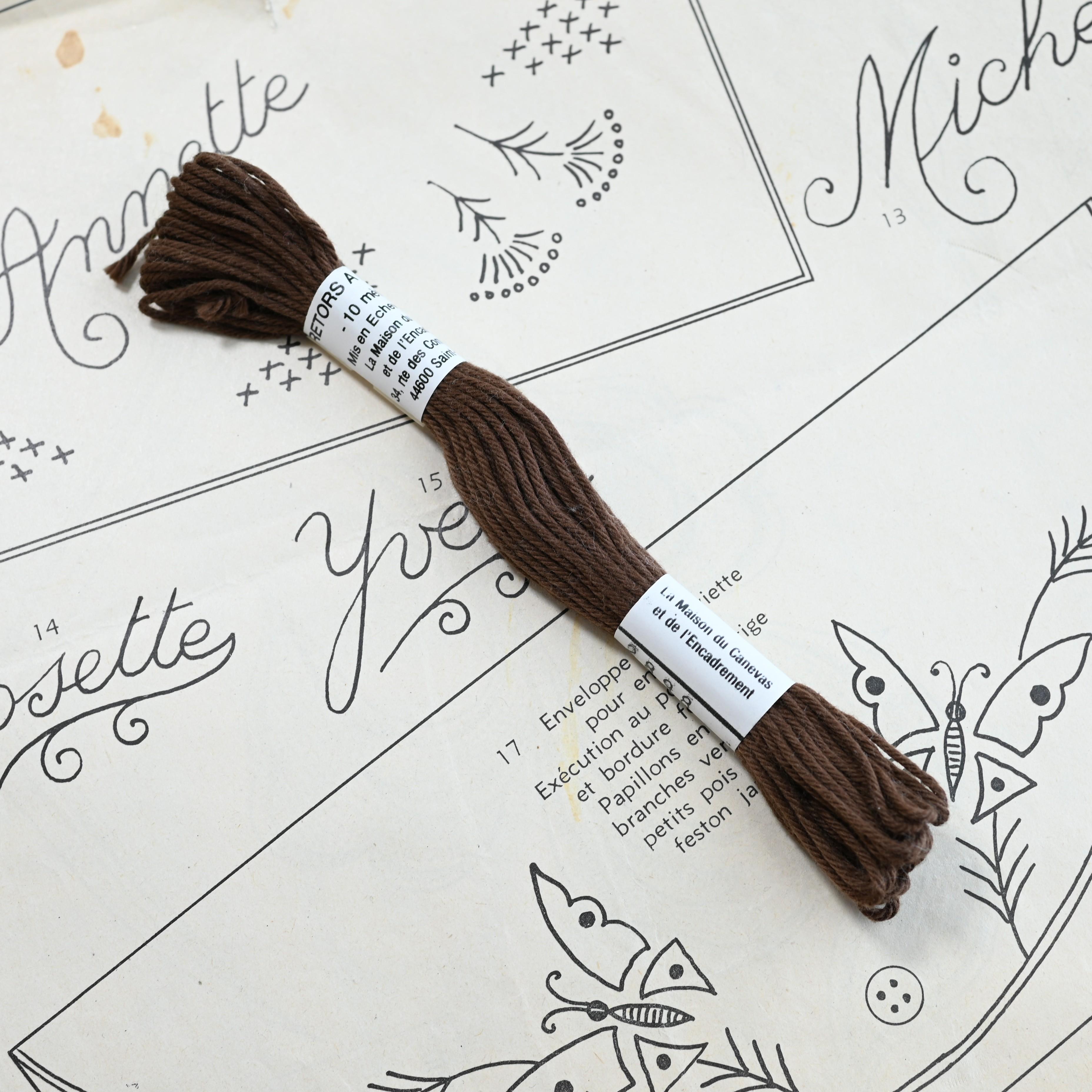 レトロ 刺繍糸 茶系1枚目の画像